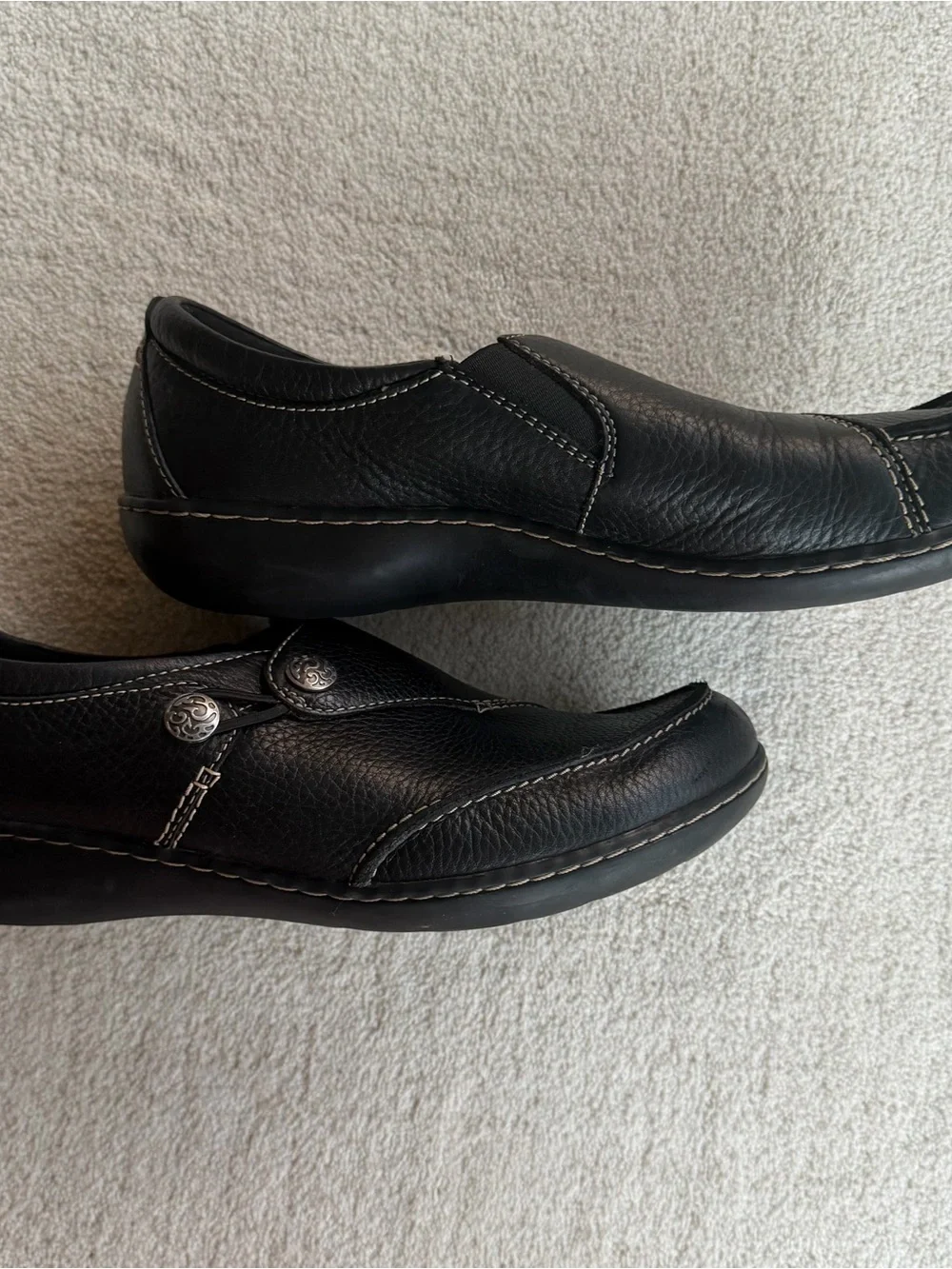 Clark’s Ashland Lane Q Women’s Comfort Loafer Black Leather 11 W